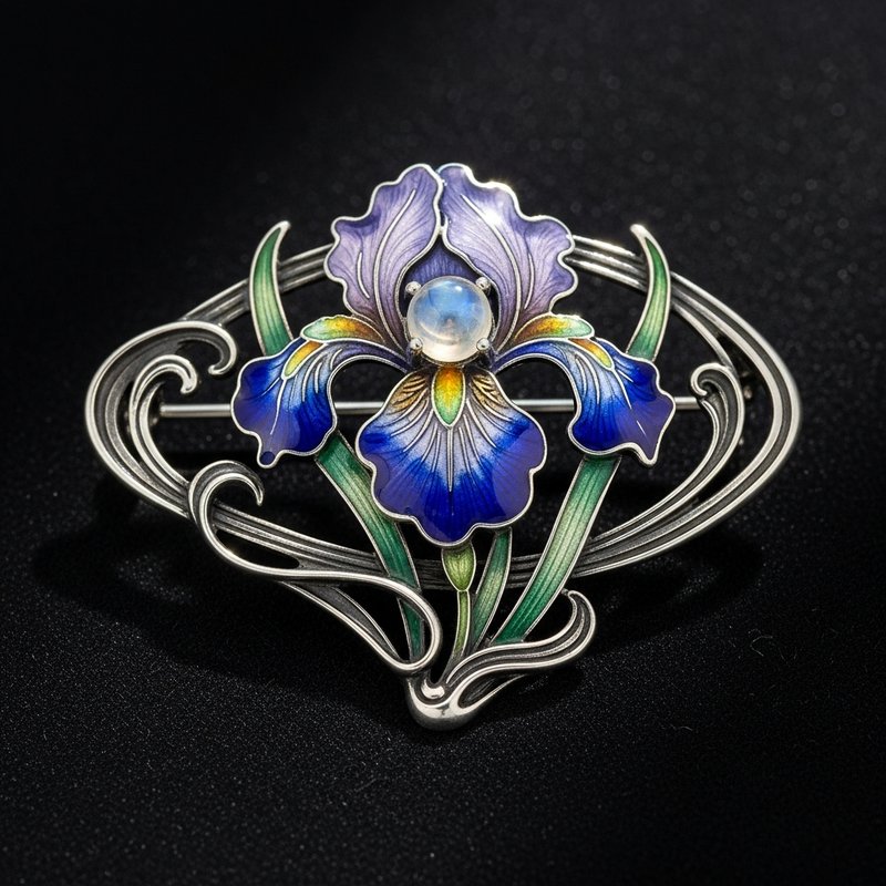 Broche Art Nouveau — Iris