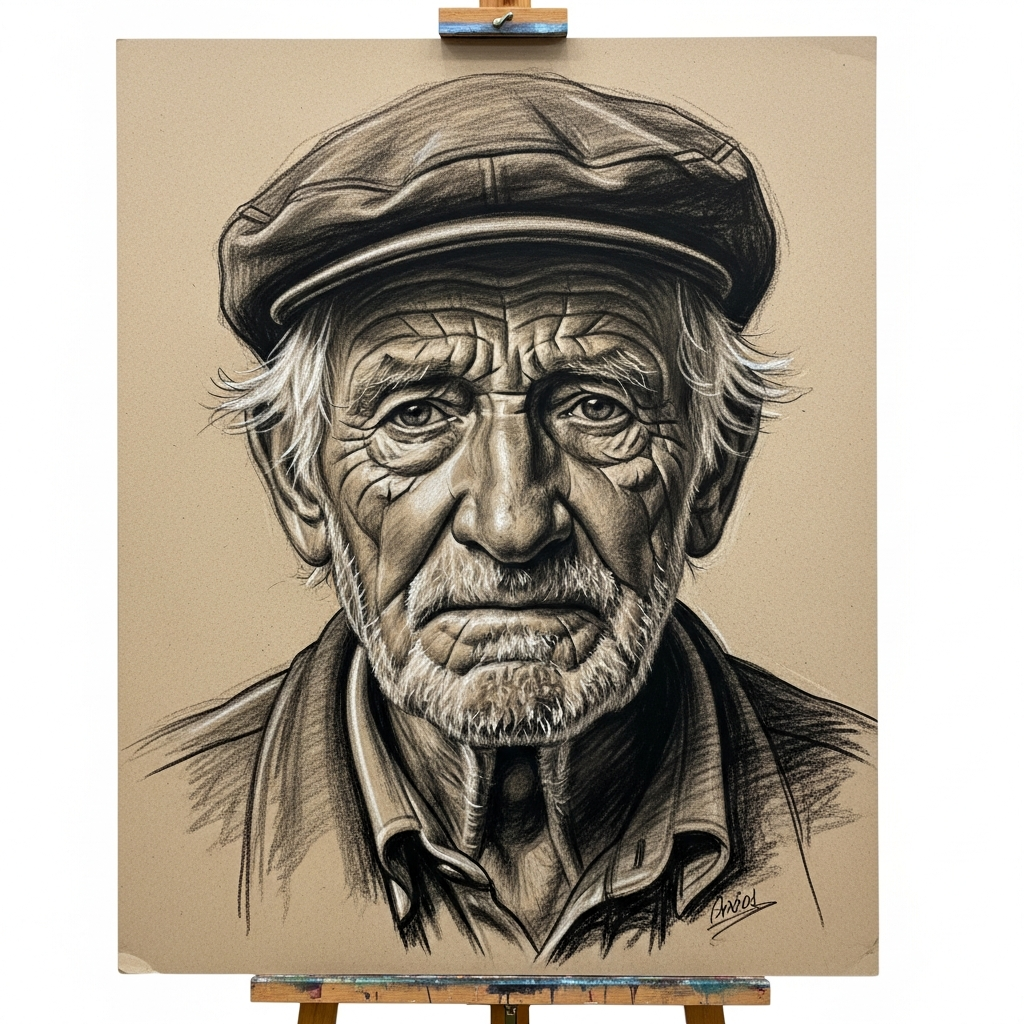 Portrait au Fusain — Le Marin